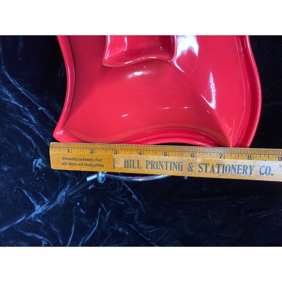 Siena by Godinger Red Ceramic Covered Chafing Dish w/Metal Warming Stand - Picture 12 of 13